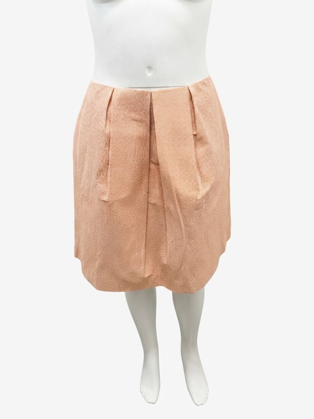 Worth New York Skirt 14 NWT $198 Curry Stripe Pleated Fit Flare Cotton - Picture 1 of 9